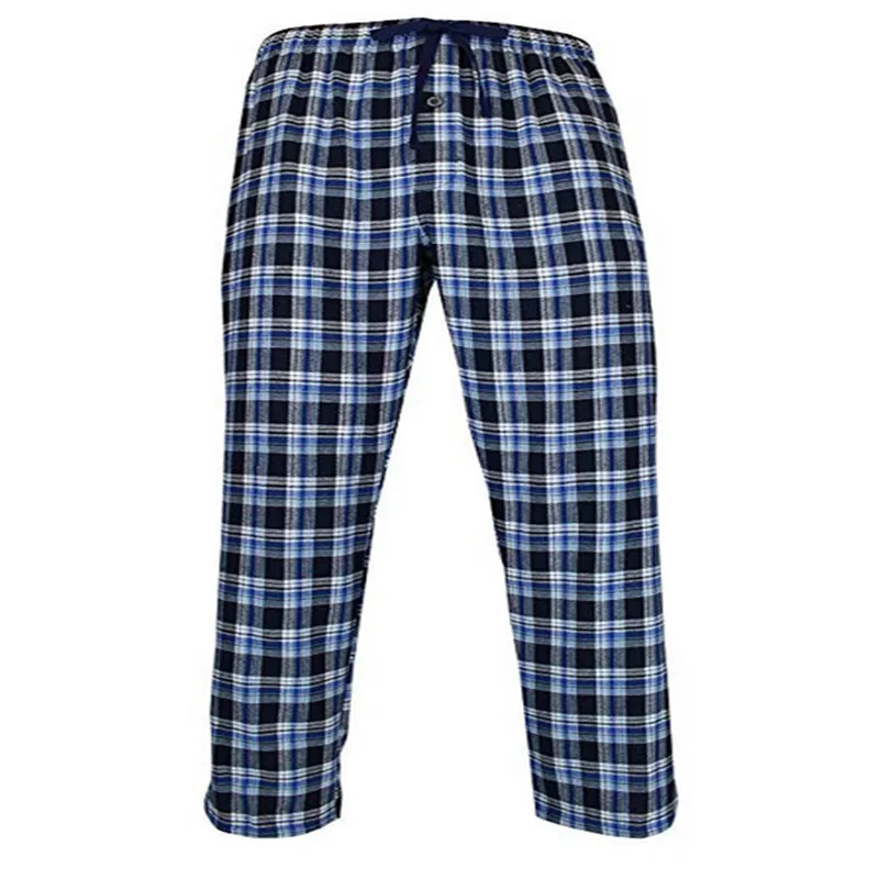 Дешевые хлопковые летние мужские полосатые нижняя часть пижамы длинные ...