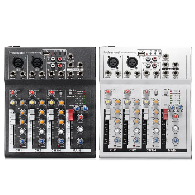 Best Price Black White 4 Channel Professional Live Mixing Studio Audio Sound Console 48V USB Mixer Console Network Anchor Sound Card Best Price Black White 4 Channel Professional Live Mixing Studio Audio Sound Console 48V USB Mixer Console Network Anchor Sound Card