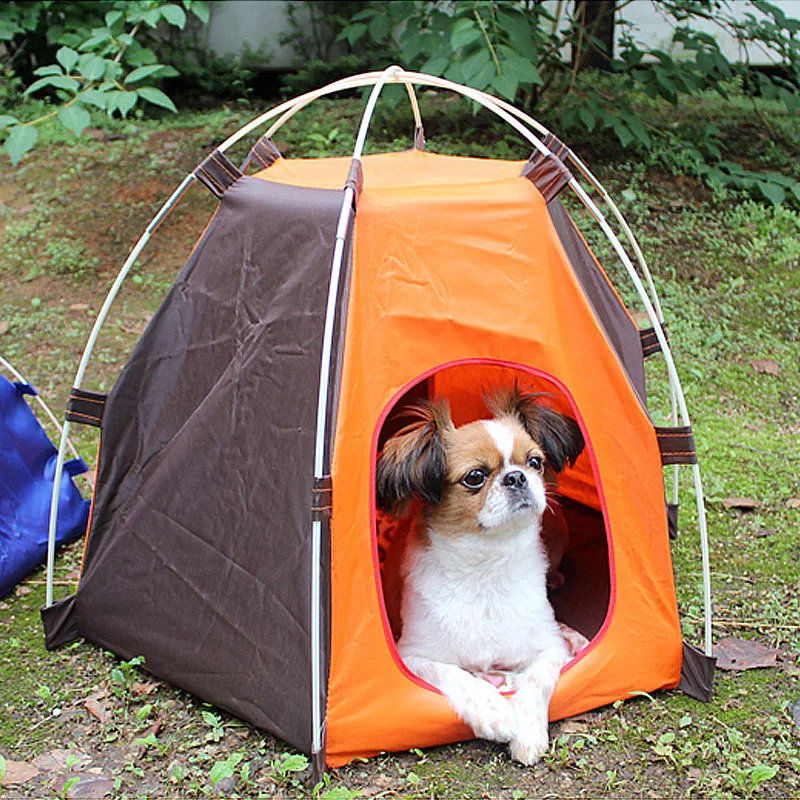 Hoomall Cats Dogs House Portable Foldable Cute Dots Pet Tent Outdoor Indoor Tent For Kitten Cat Small Dog Puppy Kennel Tents 1PC