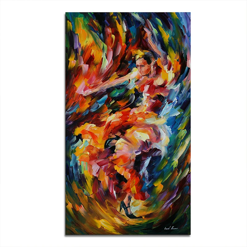 Современные абстрактные творческие вторичные цвета танец Холст Искусство