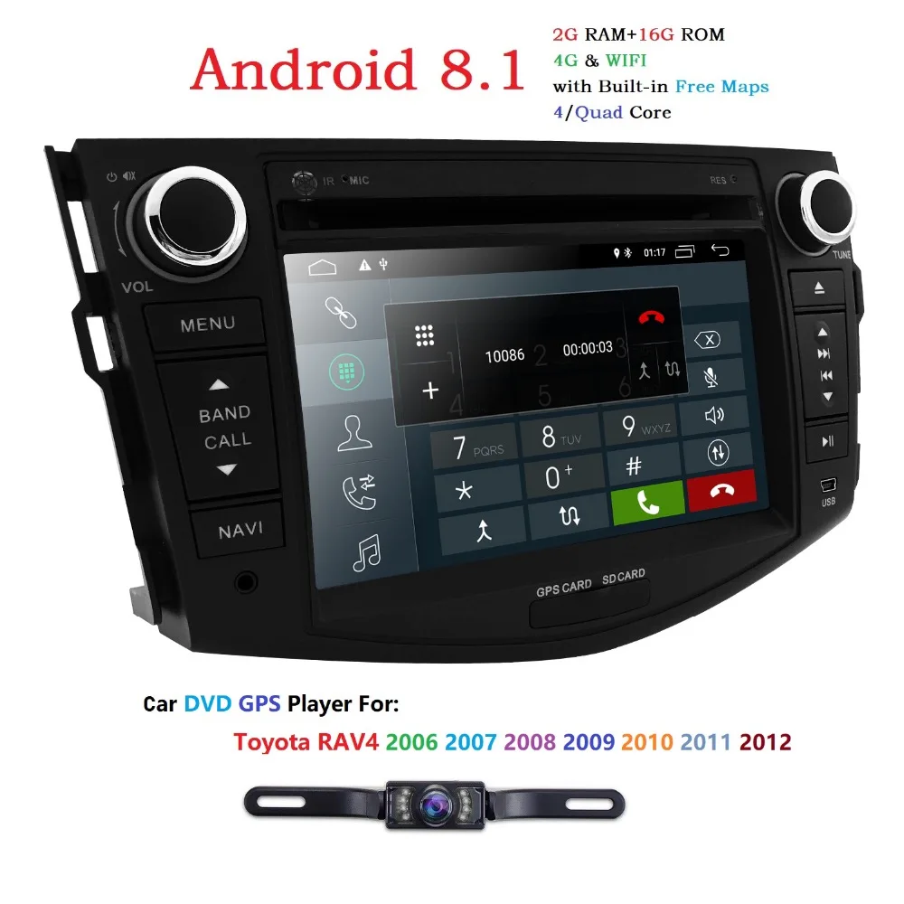 Excellent Autoradio 2 din Android 8.1 Car DVD Player For Toyota RAV 4 RAV4 2006 2007 2008 2009 2010 2011 2012 Head unit Stereo 4G Wifi SWC 2