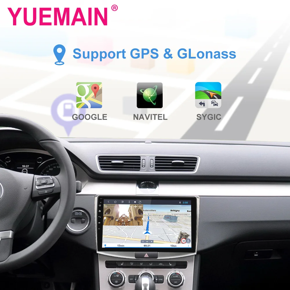 YUEMAIN Radio de coche reproductor Multimedia para VW Volkswagen Passat B7 B6/Magotan 2Din Android 8,1 Autoradio GPS navegación DVR cámara