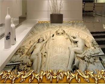 

Europea 3d fooring kitchen custom relief wallpaper 3d floor wallpaper marble self-adhesive floor murals wallpaper custom