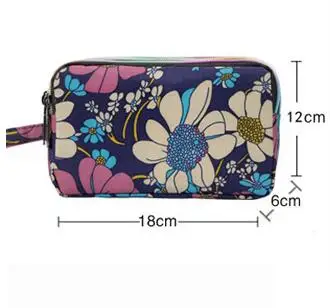 ETya Модные женские кошельки многофункциональный кошелек свежий цветочный принт холщовый женский клатч держатель для кредитных карт сумка