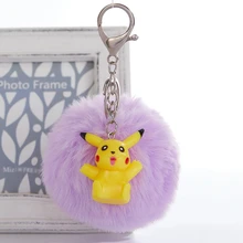 Cartoon Huisdier Genie Pikachu Sleutelhanger Pompom Avengers Sleutelhangers Sieraden Haarbal Sleutelhanger Pluizige Sleutelhanger Voor Vrouwen Tas Sleutelhanger ring(China)