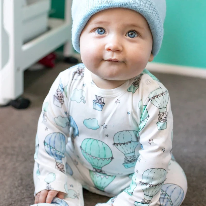 TinyPeople детский комбинезон, Осенний комбинезон с принтом воздушного шара, хлопковая одежда для новорожденных мальчиков и девочек, одежда для малышей, комбинезон с длинными рукавами