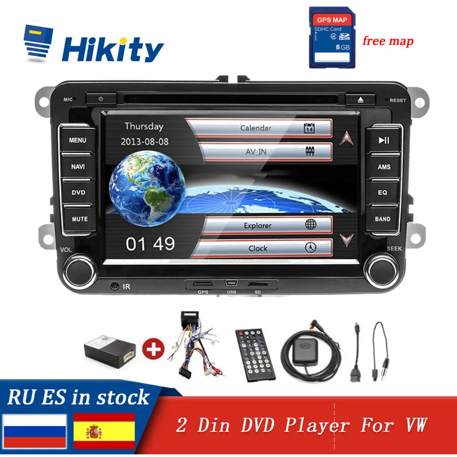 Автомагнитола Hikity мультимедийный плеер 2 din с 7 &quotDVD GPS FM CD MP3 MP5 для Volkswagen Golf