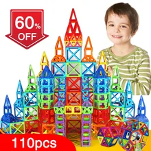 New 110pcs Mini Magnetic Designer Construction Set Model & Building Toy Plastic Magnetic Blocks Educational Toys For Kids Gift