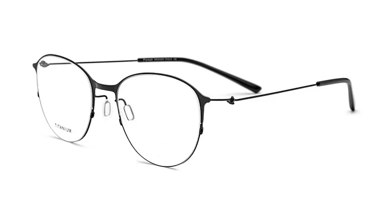 ELECCION Сверхлегкие титановые сплав Половина очки в круглой оправе оправа для женщин Близорукость оптика оправы для очков мужские Безвинтовые очки