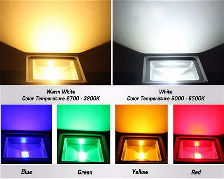 Напольный светать лампы Водонепроницаемый 50 Вт прожектор растут лампы 85-265 В белый/красный/зеленый /синий/RGB/теплый белый