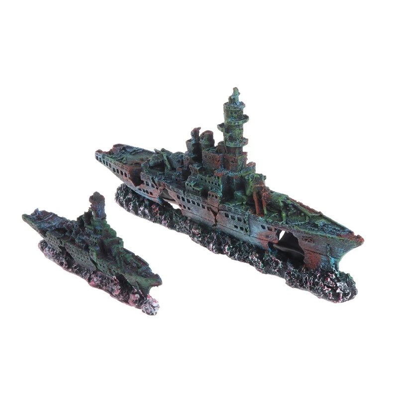 

2019 New Aquarium Decoration Marine Warship Fish Tank Ornament Hiding Cave Landscape Boat Pet Supplies