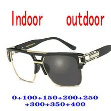 Мужские квадратные большие рамки прогрессивные Мультифокальные линзы Ретро Солнечные фотохромные очки для чтения уличные солнцезащитные очки uv400 FML