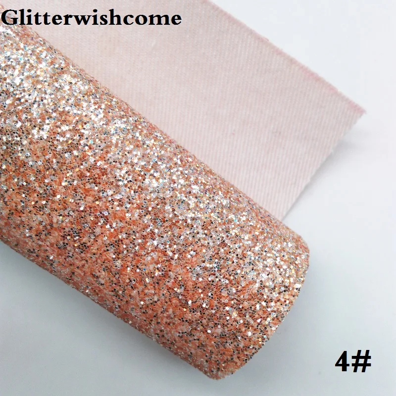 Glitterwishcome 21X29 см A4 Размеры синтетическая кожа, флуоресцентный с эффектом блестящей кожи тканевый Виниловый фон для банты, GM045A - Цвет: 4