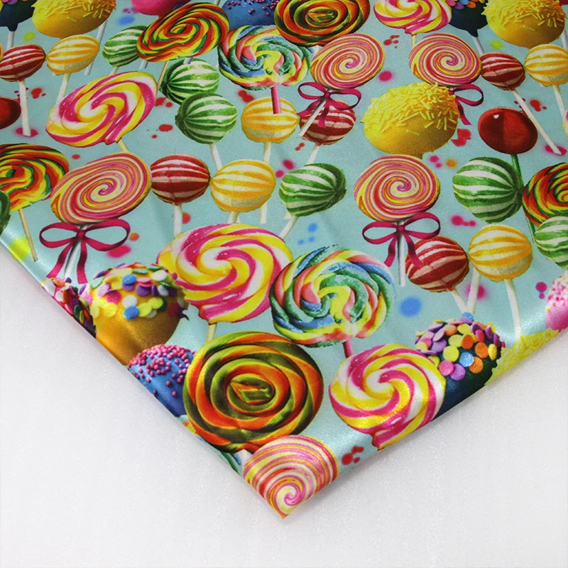 

46383 50*140CM Lollipop satin fabric for Tissue Kids Bedding textile for Sewing Doll, DIY handmade materials