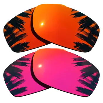 

(Midnight Sun+Orange Red Mirrored Coating) 2-Pairs Polarized Replacement Lenses for Fives Squared 100% UVA & UVB Protection