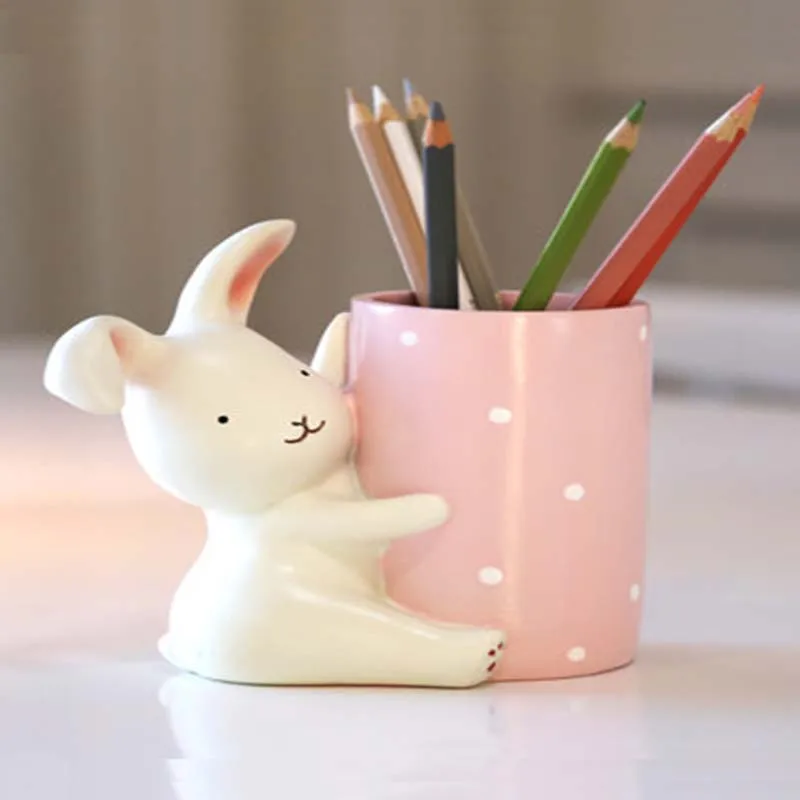 

NYAA Rabbit Penholder Is Fashionable And Cute Living Room Desk Wine Cabinet Decoration Children's Room Lavender Home Decoration