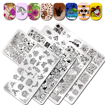 

BORN PRETTY Stamping Template Rectangle Rock Fest Musical Instrument Nail Art Image Plate