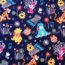 100x140 см Винни осел радость прыжок тигра синий хлопок ткань для мальчика одежды стежка hometextile Чехлы Шторы DIY-AFCK815