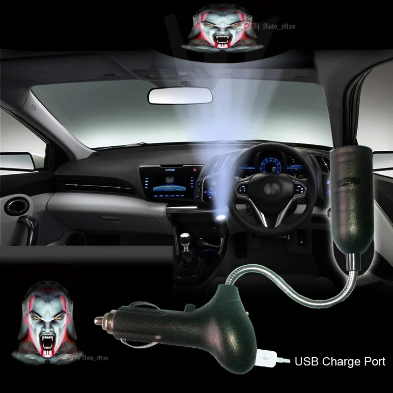 

Halloween Horror Human Logo Car Cigarette Laser Projector Ghost Shadow Decorative Atmosphere LED Light #B0604