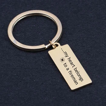 

Firemen Keyring Gift For truckman My Heart Belongs To A Fireman Keysholder Keyfob