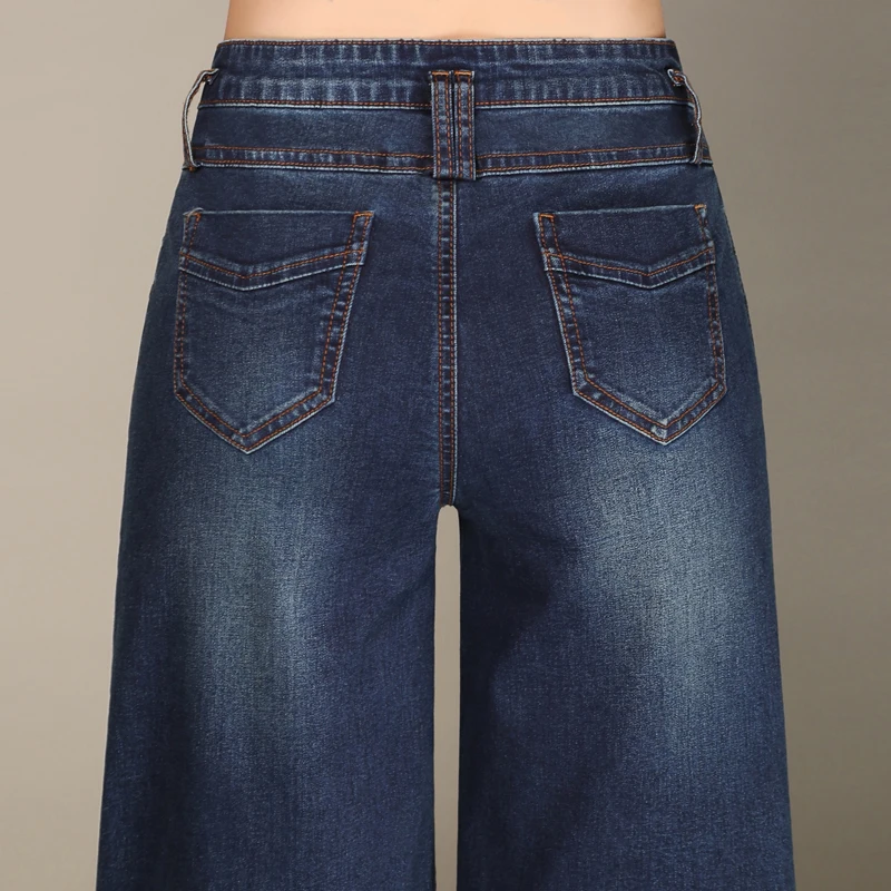 Nonis размера плюс 26-33 женские джинсы высокого качества с широкими штанинами женские модные длинные большие прямые джинсовые брюки