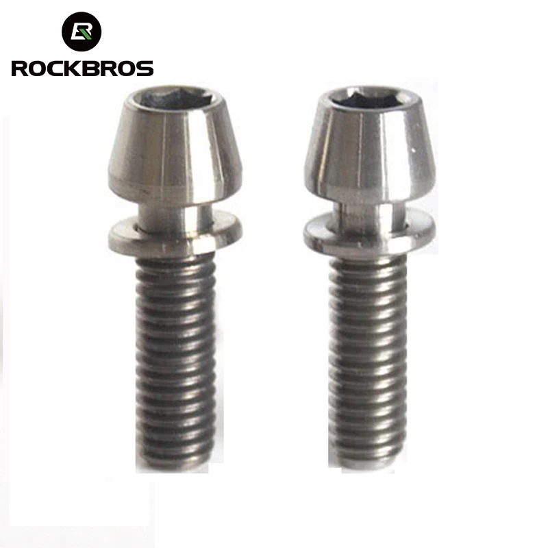 

ROCKBROS Cycling Sports Bike Bicycle Titanium Ti Screws Bolts Conical Head Washer M5 x 16mm 2pcs/lot Bike Bicycle Accessories