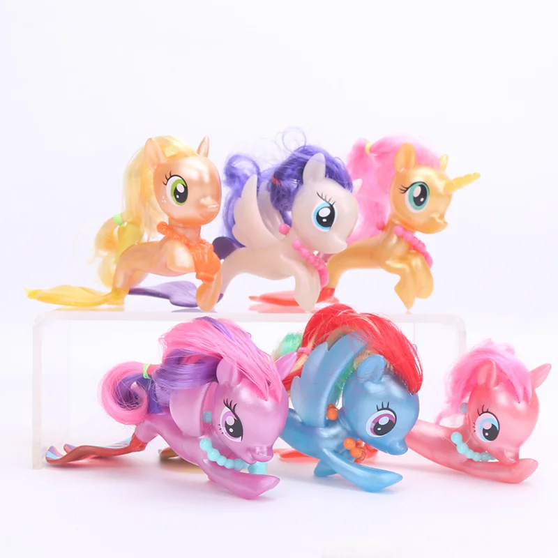 Упаковка из 6 фильм игрушки My Little Pony маленькие пони всех цветов радуги Платье в