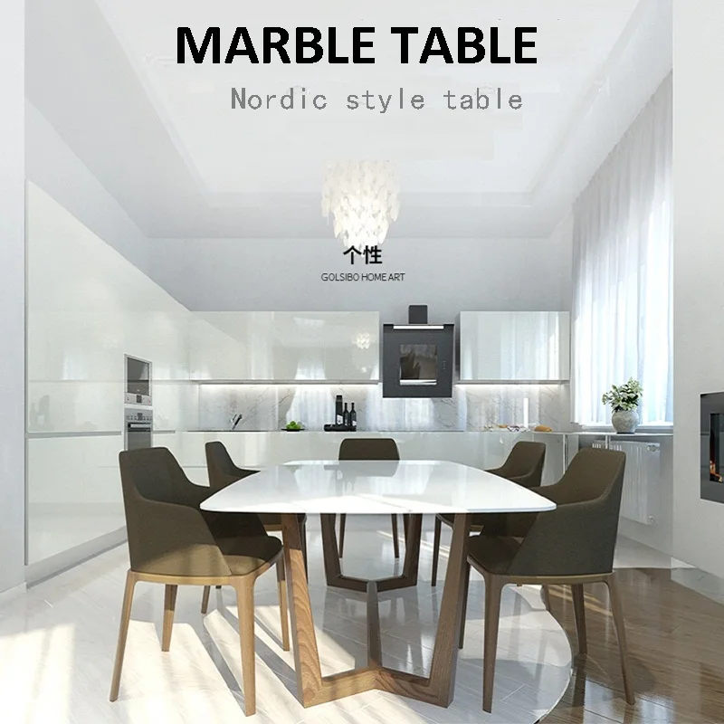 U Best Modern Simple Small Apartment Rectangular Nordic Marble Top U Best Modern Simple Small Apartment Rectangular Nordic Marble Top Table And Replica Chairs Combination