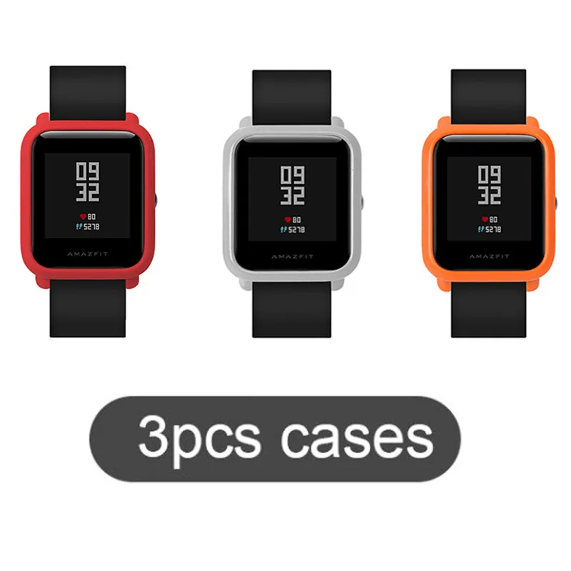 

SIKAI 3 Pcs Original Watch Case Movement PC Protective Case For Xiaomi Huami Amazfit Bip Younth Colorful PC Watch Parnis Cases