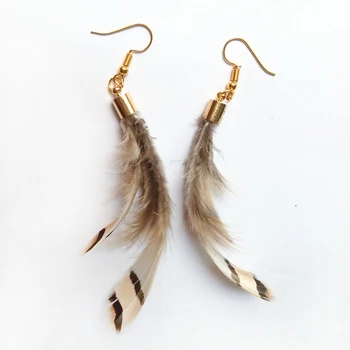 

12 pair/lot New Fashion Feather Earrings For women Fashion Jewelry For Catwalk Hanging Earrings Brown Black Feather Earring