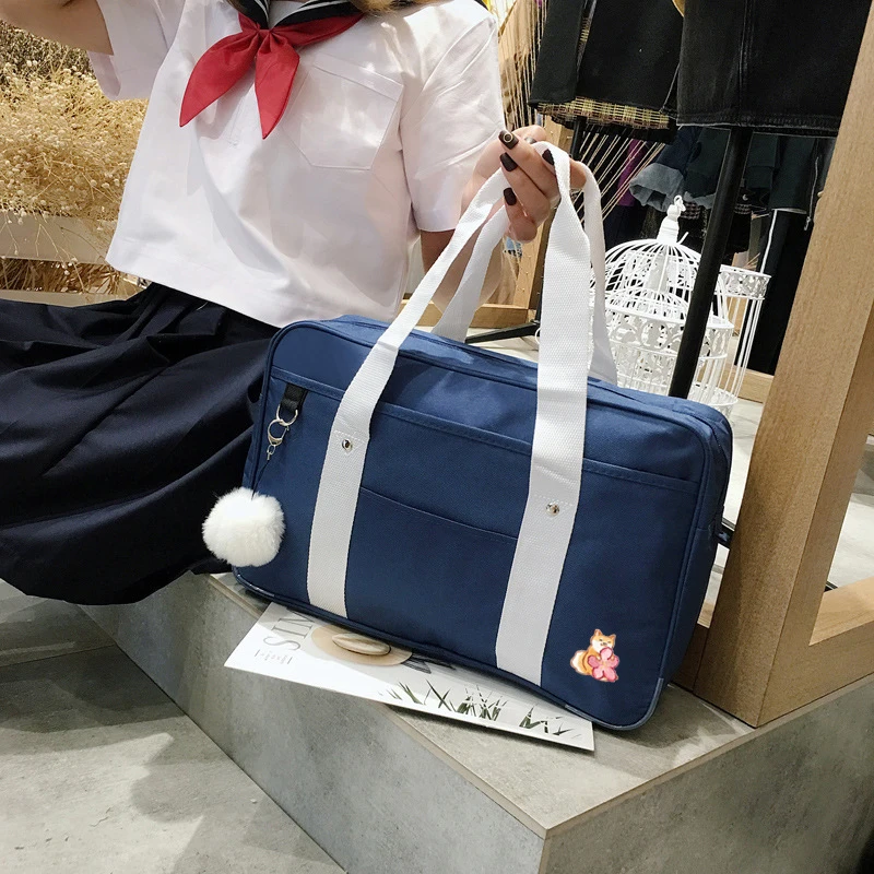 Японская Лолита Шиба ину Сакура вышивка сумка Холщовая Сумка JK Косплей Школьный Рюкзак Кролик Кот COS ручные сумки для женщин