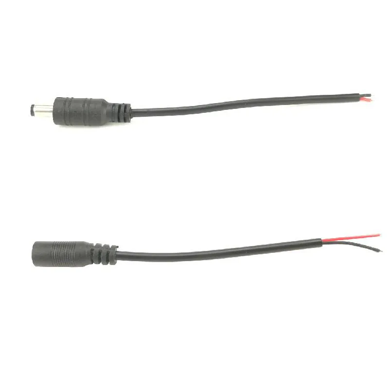 

DC Power Jack Connectors 5.5mm x 2.1mm Female / Male Connector Wire Extend Cable 15cm for SMD 3528 5050 5630 5730 LED Strip Tape