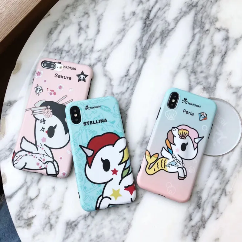 

Cute Tokidoki Unicorn Case For iPhone 7 8 Plus 6 6S Plus Case Soft Frosted TPU Rubber Case for iPhone XS MAX XR X Back Cover
