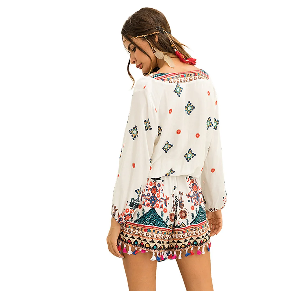 Sexy V-NeckShort Sleeve T-Shirt Elastic Waist Straight Pant Summer Boho Beach jumpsuits Sexy V-NeckShort Sleeve T-Shirt Elastic Waist Straight Pant Summer Boho Beach jumpsuits