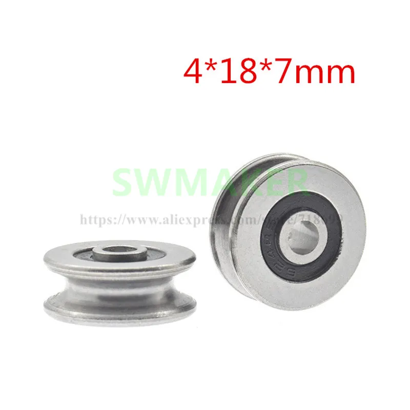 

1pcs 4*18*7mm 604 bearing pulley, guide wheel crane, U groove roller