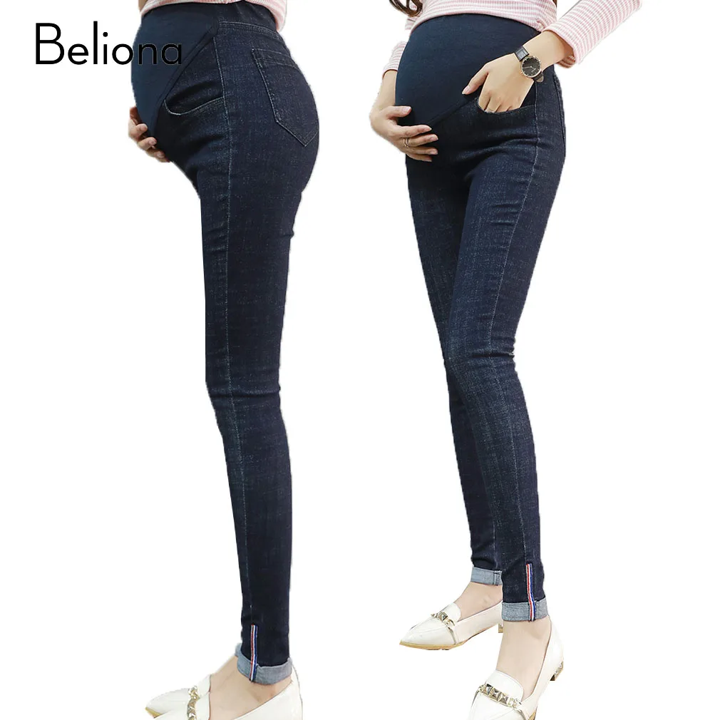 Hot Sale Stretch Slim Maternity Jeans Trousers Pencil Pants for