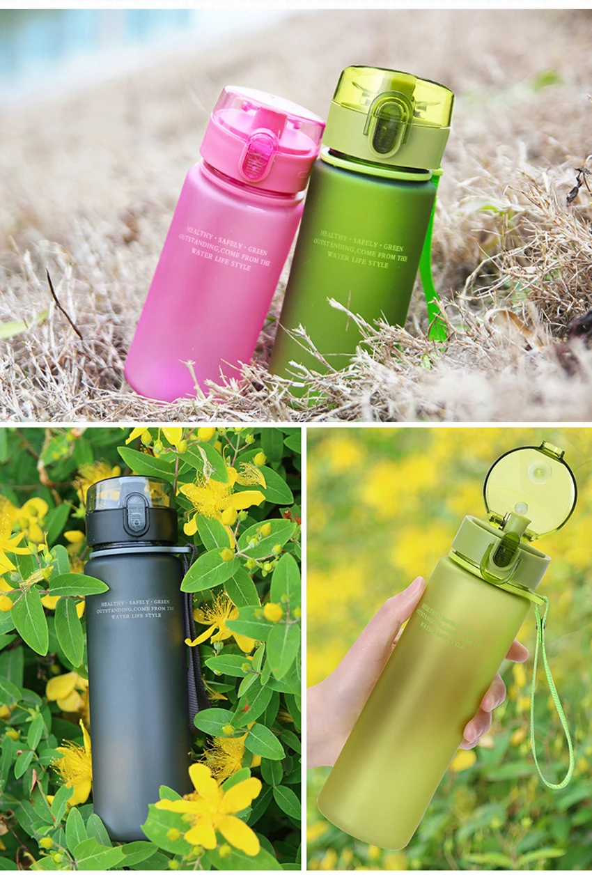 LIYIMENG 400ml 560ml Plastic Water Bottle Flip Top Lid Design BPA Free Leak Proof Portable Outdoor Sports Bottles B6