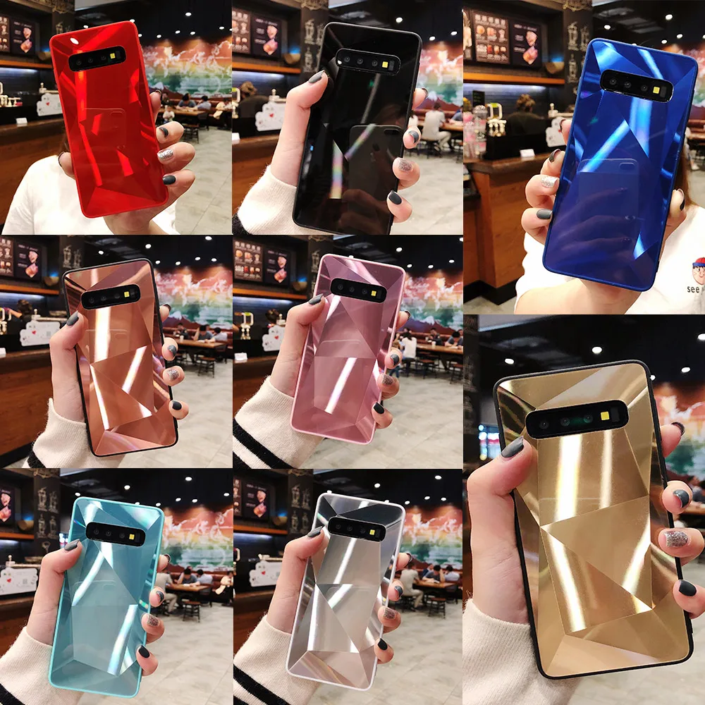 

Diamond Jelly Pattern Case for Samsung Galaxy A50 Case A30 A20 A10 Solid Glitter Geometric Cover for Samsung S10 PLUS S9 S8 Case