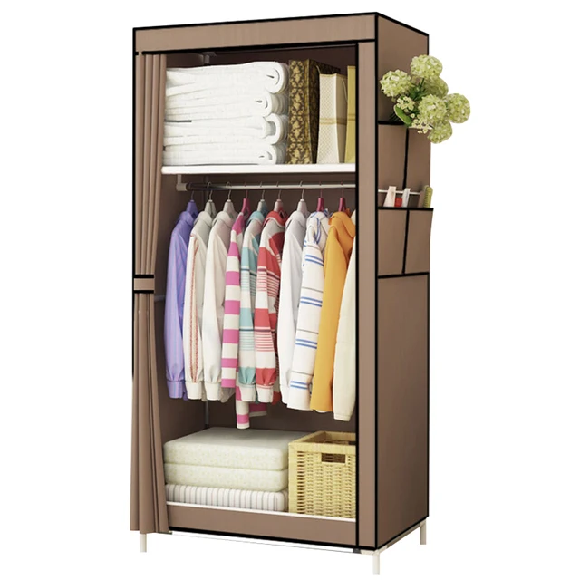 Students Dormitory Small Wardrobe Single Cloth Folding Students Dormitory Small Wardrobe Single Cloth Folding Portable Closet Clothing Storage Cabinet Home Furniture