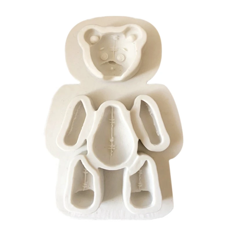 Hot Sale Creative Cute Bear Fondant Silicone Mold DIY Cake Mold Chocolate Fudge Tool Baking Utensils Two Colors - Цвет: GY