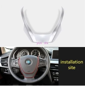 ABS Chrome Car steering wheel decoration sequins sticker Car-styling covers for BMW 2014-2016 X5