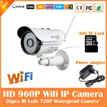 960P Bullet IP Camera Wifi 1.3mp Motion Detection Outdoor Waterproof Mini White CCTV Surveillance Security CCTV Freeshipping