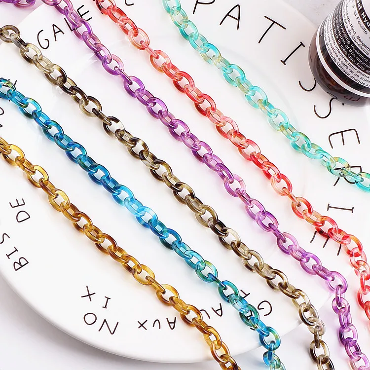 

DIY handmade jewelry accessories color gradient earrings necklace bracelet chain resin material 50cm