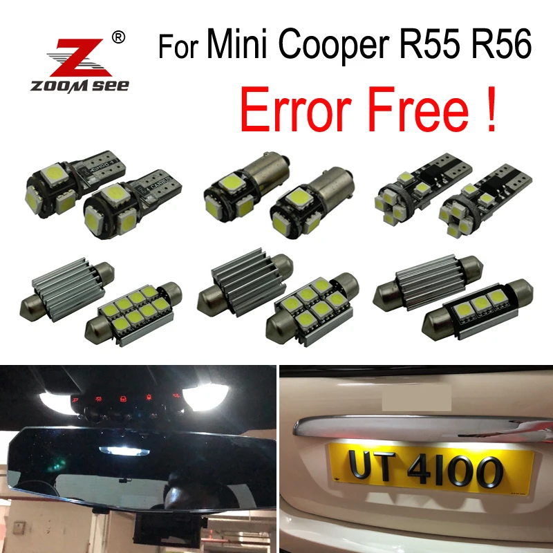13pcs License Plate lamp for Mini Cooper R55 R56 LED Bulb Interior dome