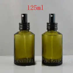 10X125 мл зеленый бутылка лосьон насос, бутылку спрей косметической упаковки, для жидких сливок, стекло бутылка, высокое качество