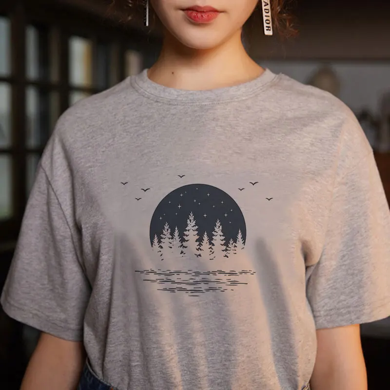 

T Shirts Women 2018 Summer Casual Vogue Printing Gray Tshirt Harajuku Kawaii Tops Plus Size Street Wear Camiseta Mujer Feminina