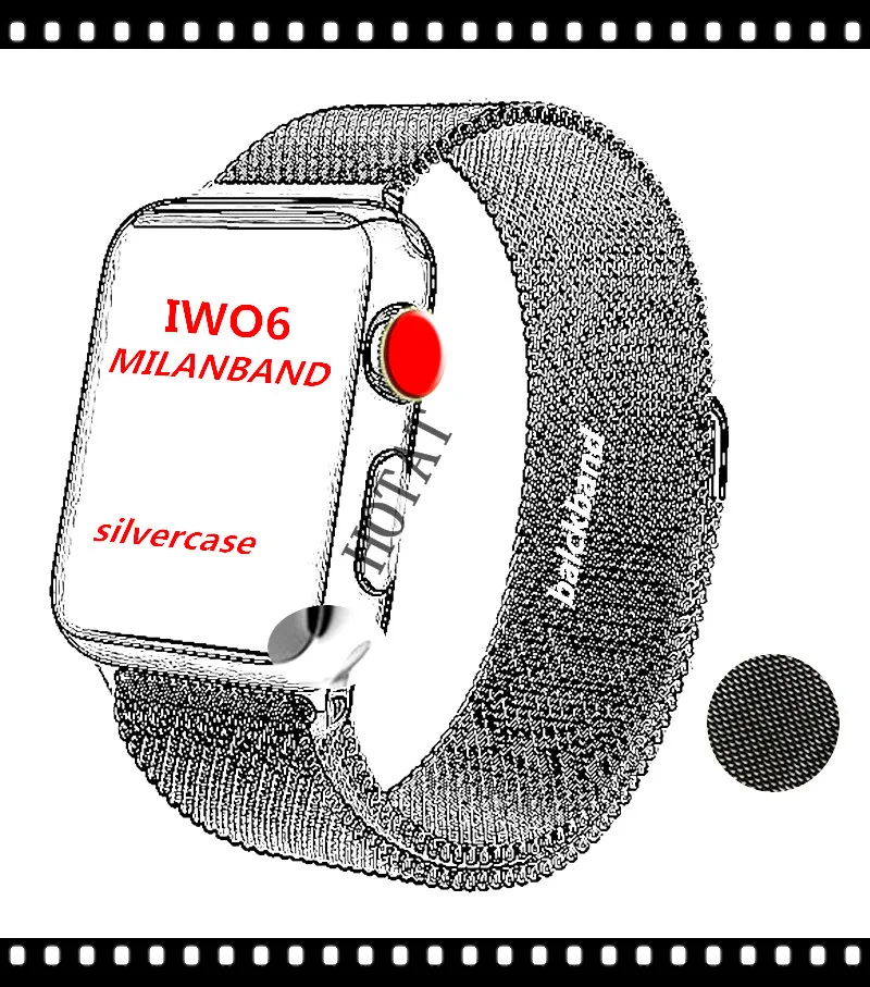 HOYAT 2018 Smart Watch IWO 6 Heart Rate Smartwatch IWO 2 upgraded with Red button Gloosy