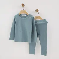 Kids Long Johhs Set Baby Girls Long Johns Children Underwear Baby Boys Thermal Cotton Underwear 3-9Years Candy Colors 4