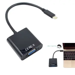 USB-C USB3.1 Тип C для кабеля адаптера VGA мужчин и женщин VGA конвертер передачи видео 1080 P для 12 дюймов