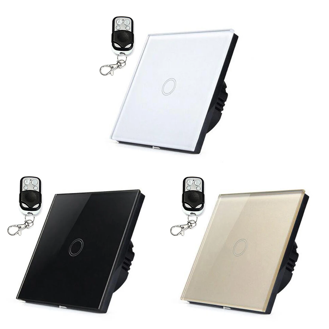 

Wall Light Touch Screen Switch Standard Touch Switch Remote Control Wall Touch Switch White Black Golden, AC110~240V